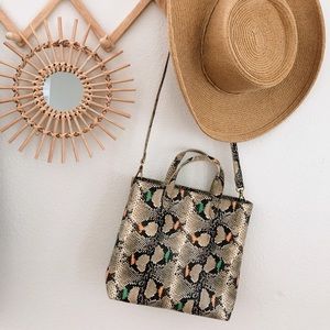 Madewell Leather Snake Print Bag
